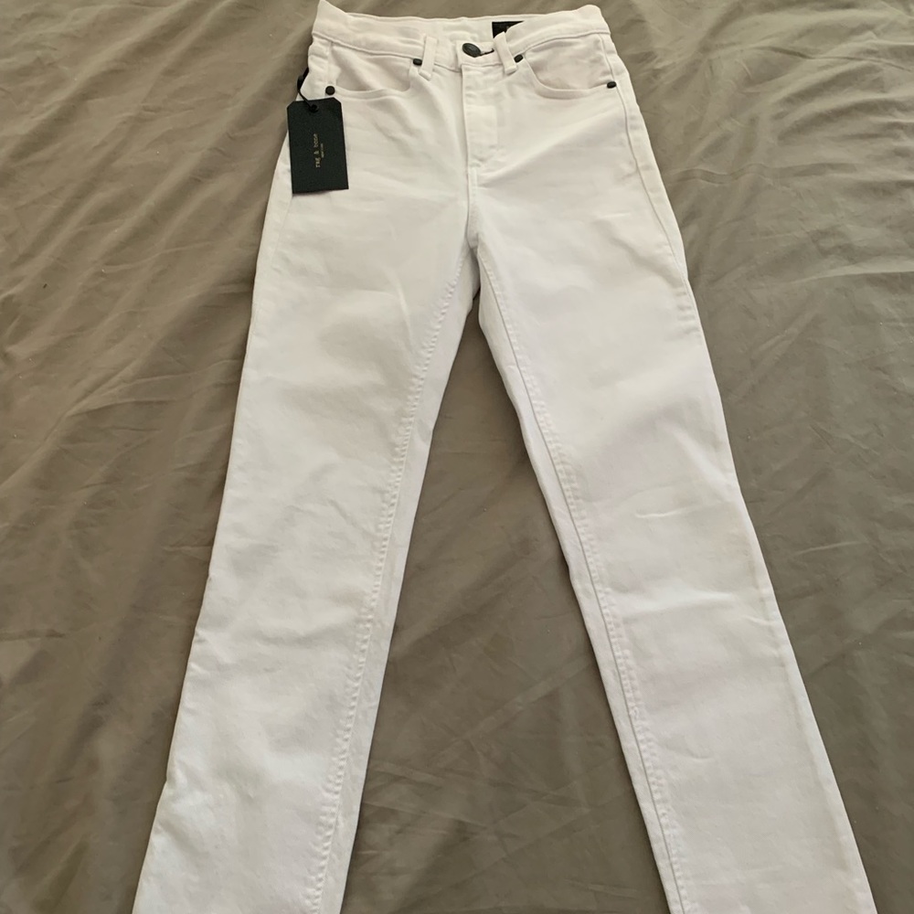 rag & bone || white ankle cigarette jean - size 23 - Picture 2 of 6